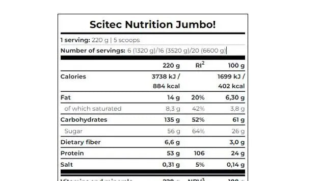 Jumbo Gainer (6,6 kg) Scitec Nutrition™
